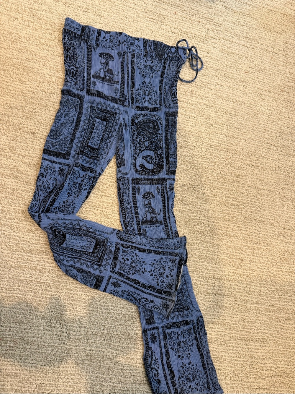 Acne Blue and Black Printed Pants